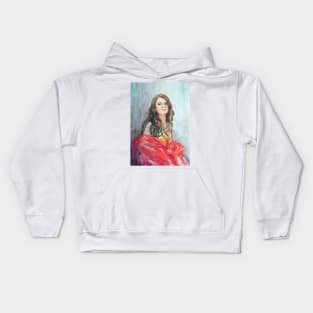 Watercolour portrait of an Eastern Dancer Kids Hoodie